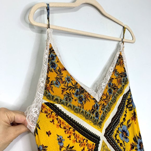 FREE PEOPLE Stevie Yellow Lace Trimmed Maxi Dress Sz XS - Picture 4 of 12